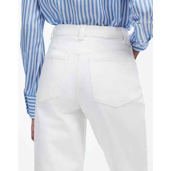 NWT Madewell The Perfect Vintage Wide-Leg Crop Jean size 24 waist in white NT995 - Picture 4 of 5